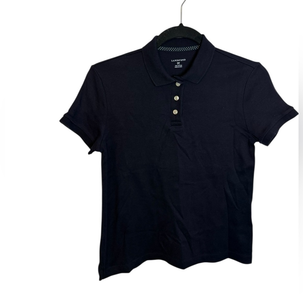 Lands’ End Navy Blue Classic Cotton Polo